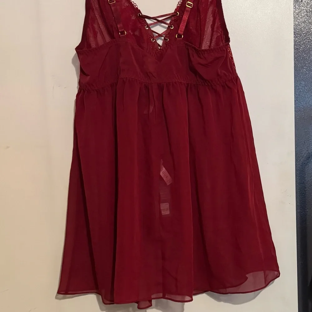 NWT Cacique Red Lace Chemise - Picture 8 of 8